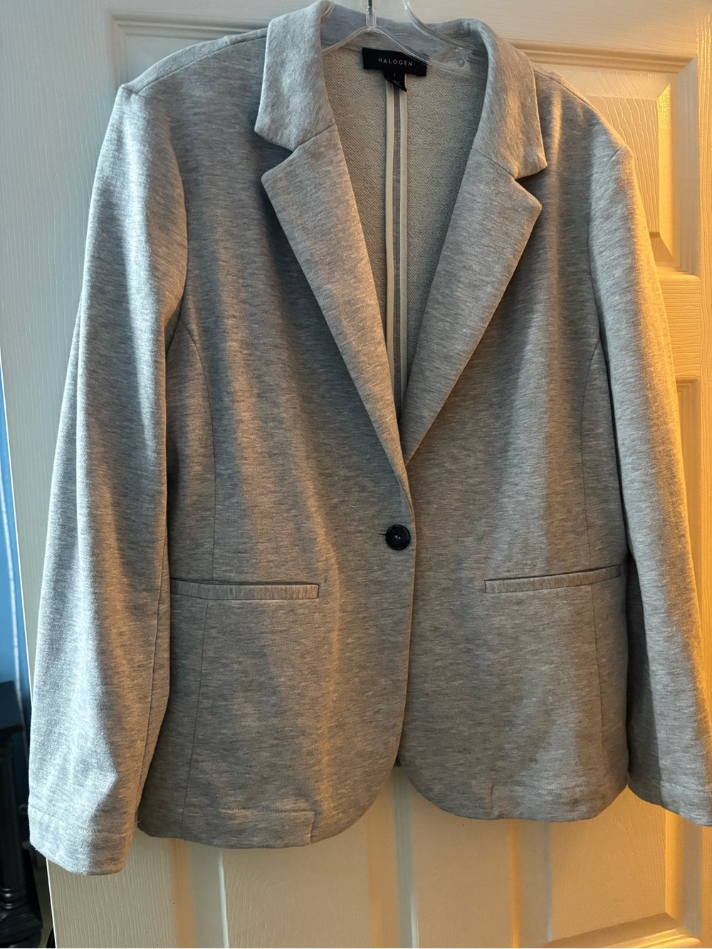 Halogen Light Gray Single-Button Blazer Size 1 / Large
